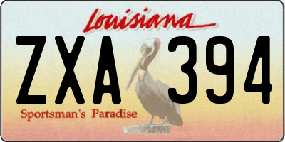 LA license plate ZXA394