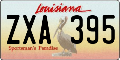 LA license plate ZXA395