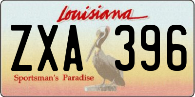 LA license plate ZXA396