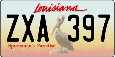 LA license plate ZXA397