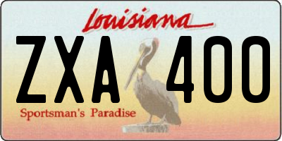 LA license plate ZXA400