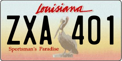 LA license plate ZXA401