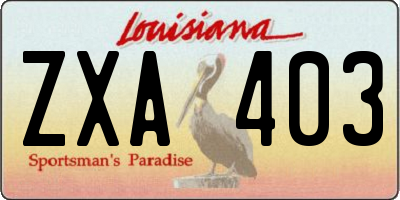 LA license plate ZXA403