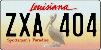 LA license plate ZXA404