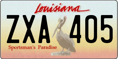 LA license plate ZXA405