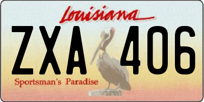 LA license plate ZXA406