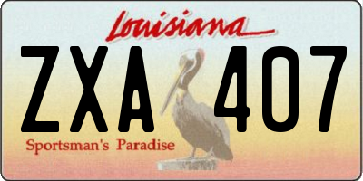 LA license plate ZXA407