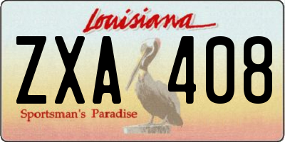 LA license plate ZXA408