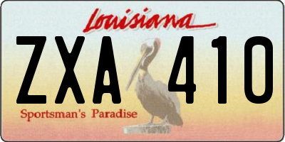 LA license plate ZXA410