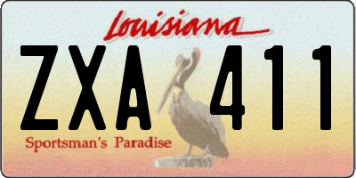 LA license plate ZXA411