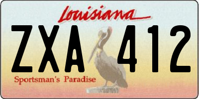 LA license plate ZXA412