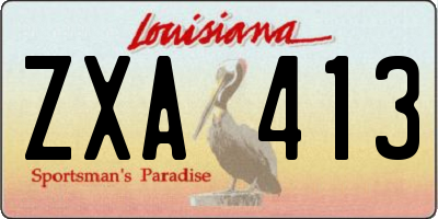 LA license plate ZXA413