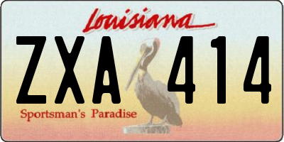 LA license plate ZXA414