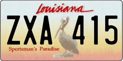 LA license plate ZXA415