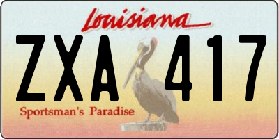 LA license plate ZXA417