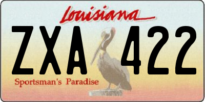 LA license plate ZXA422