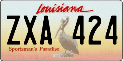 LA license plate ZXA424