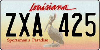 LA license plate ZXA425