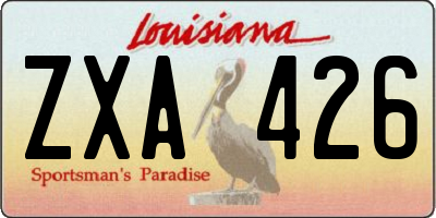 LA license plate ZXA426