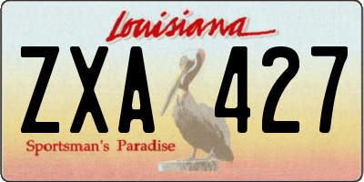 LA license plate ZXA427