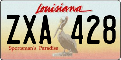 LA license plate ZXA428