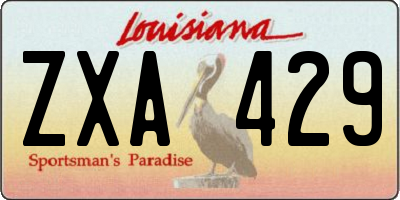 LA license plate ZXA429