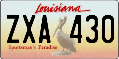 LA license plate ZXA430