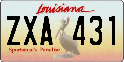 LA license plate ZXA431