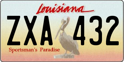 LA license plate ZXA432