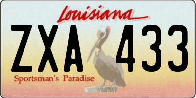 LA license plate ZXA433