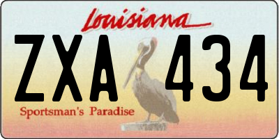 LA license plate ZXA434