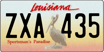 LA license plate ZXA435