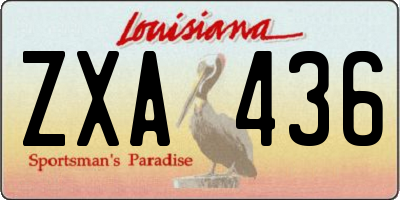 LA license plate ZXA436