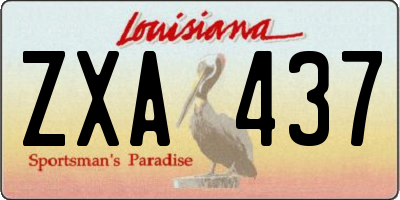 LA license plate ZXA437