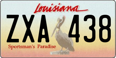 LA license plate ZXA438