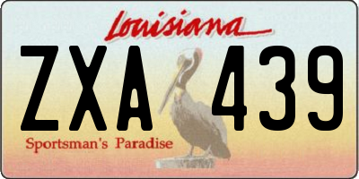 LA license plate ZXA439