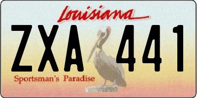 LA license plate ZXA441