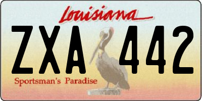 LA license plate ZXA442