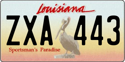 LA license plate ZXA443