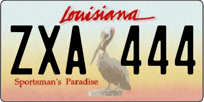 LA license plate ZXA444