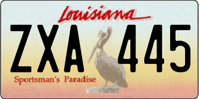LA license plate ZXA445