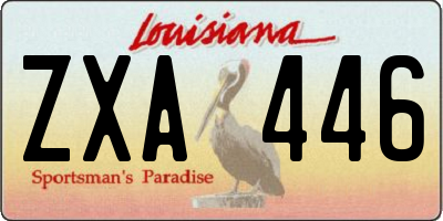 LA license plate ZXA446