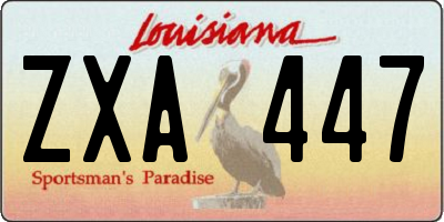 LA license plate ZXA447