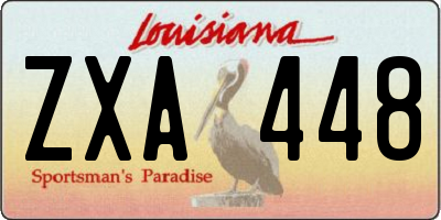 LA license plate ZXA448