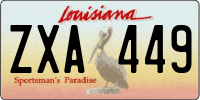 LA license plate ZXA449