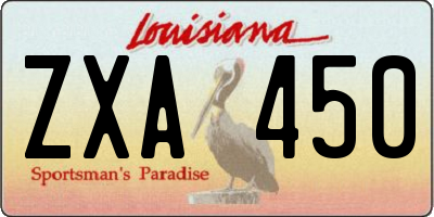 LA license plate ZXA450