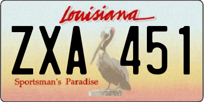 LA license plate ZXA451