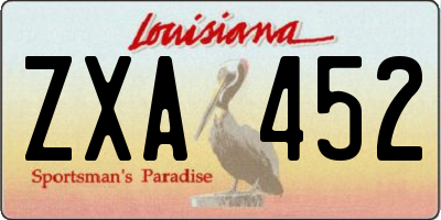 LA license plate ZXA452