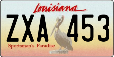 LA license plate ZXA453