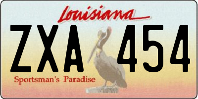 LA license plate ZXA454